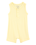 Baby PurelySoft Ribbed Romper - Yellow, image 1 of 5 slides