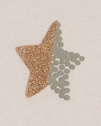 Toddler Girl Star-Print Short-Sleeve Graphic Tee - Cream, 
