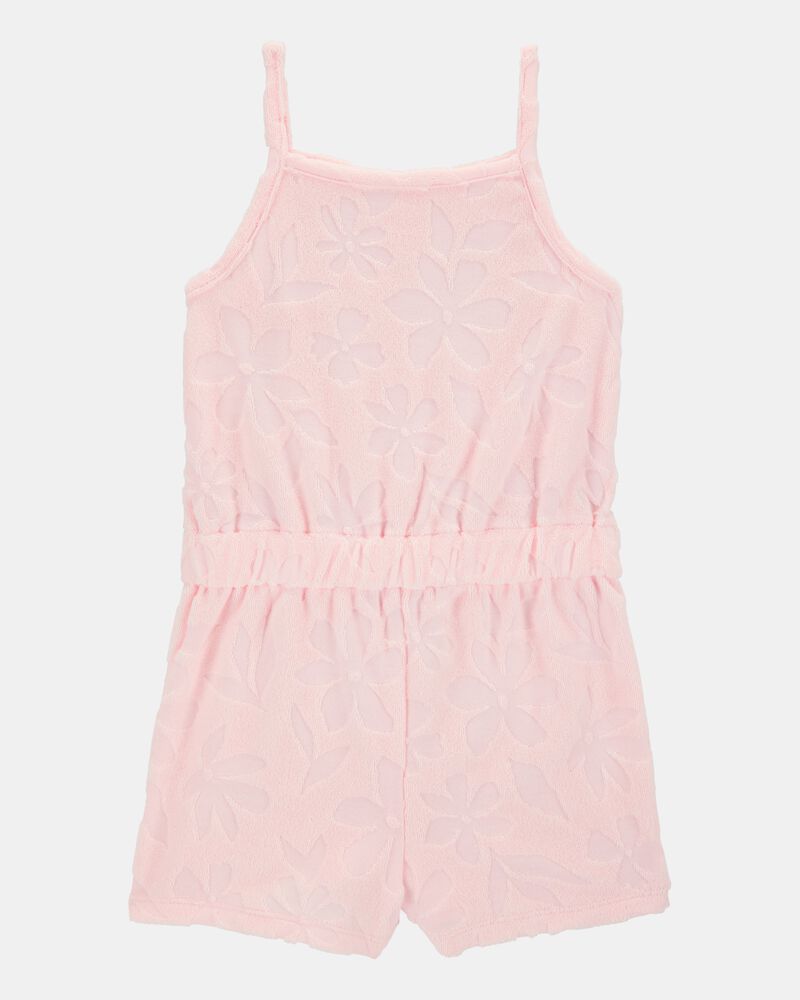 Toddler Floral Terry Cloth Swimsuit Cover-up Romper - Pink, image 1 of 3 slides