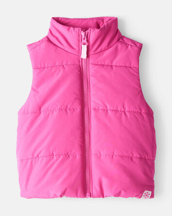 Baby Girl Puffer Vest - Pink, 