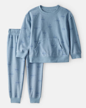Toddler Boy Airplane French Terry Long-Sleeve Tee & Pant Set - Blue, 