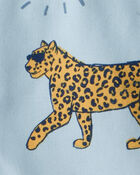 Toddler Boy 2-Piece Leopard Loose Fit Coat-Style Pajamas - Blue, image 2 of 3 slides