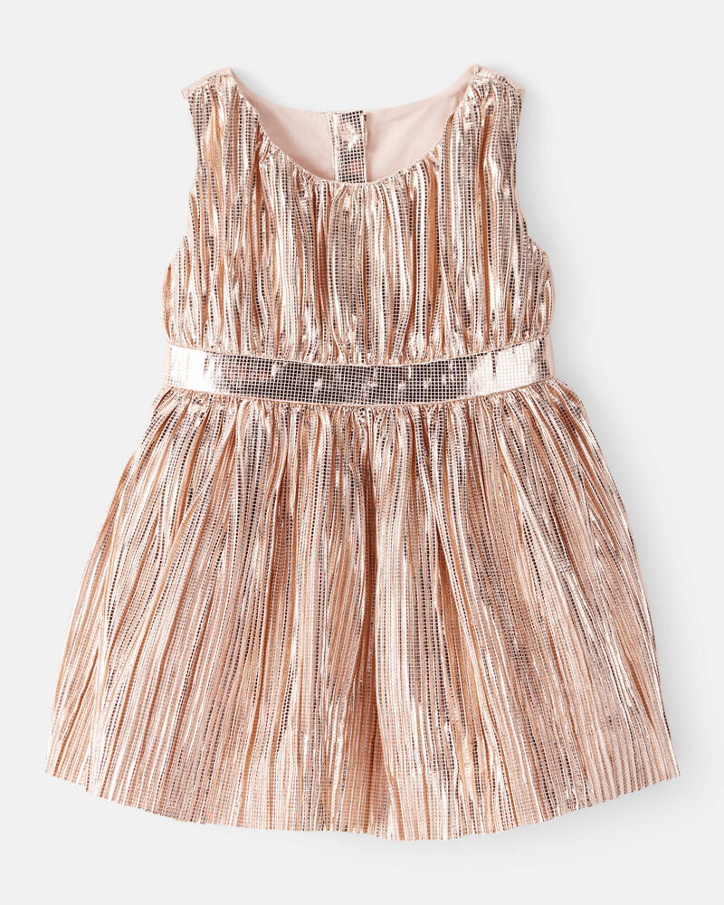 Baby Girl Sleeveless Occasion Dress - Gold, image 1 of 3 slides