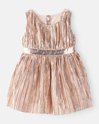 Baby Girl Sleeveless Occasion Dress - Gold, image 1 of 3 slides