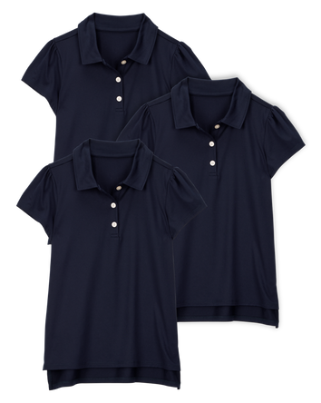 Kid 3-Pack Active Uniform Polo Shirts in Moisture Wicking BeCool&trade; Fabric - Navy, 