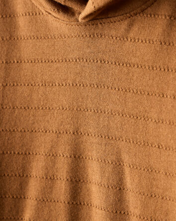 Baby Boy Cotton Long-Sleeve Hooded Top - Brown, 