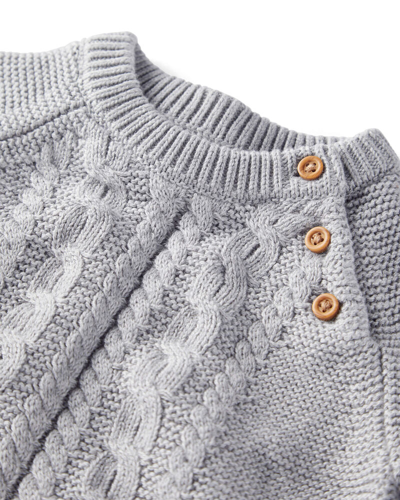 Baby 2-Piece Organic Cotton Cable Knit Sweater Set, image 2 of 5 slides