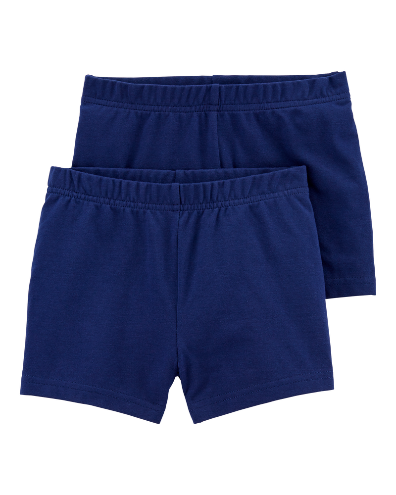 Baby Girl 2-Pack Tumbling Shorts - Navy, image 1 of 4 slides