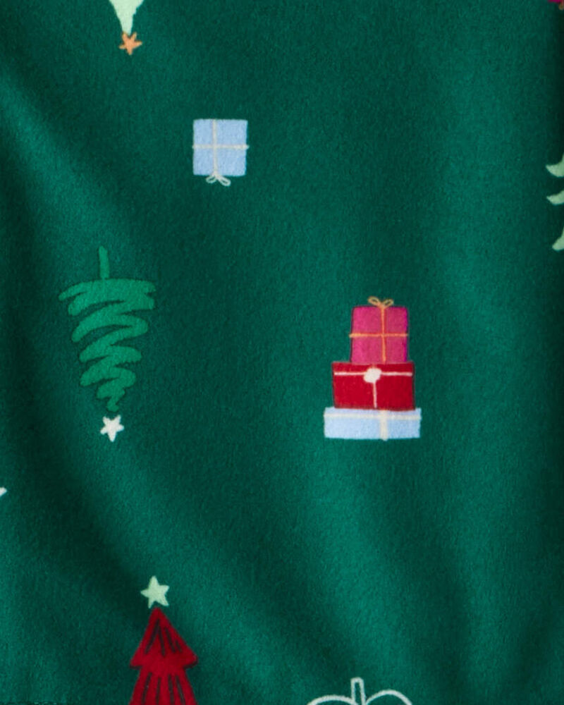 Toddler Christmas Trees Long-Sleeve Loose Fit 2-Piece Pajamas - Green, image 2 of 3 slides