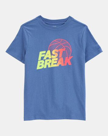 Boys Fast Break Short-Sleeve Graphic Tee - Blue, 
