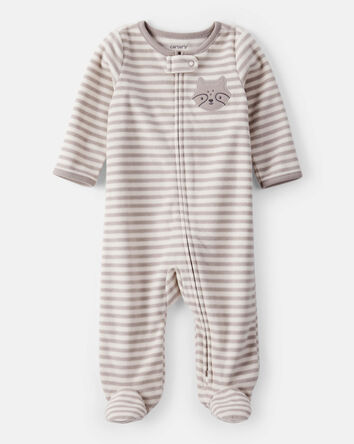 Baby Boy Fox Striped Loose Fit Long-Sleeve Sleep & Play Pajamas - Brown, 