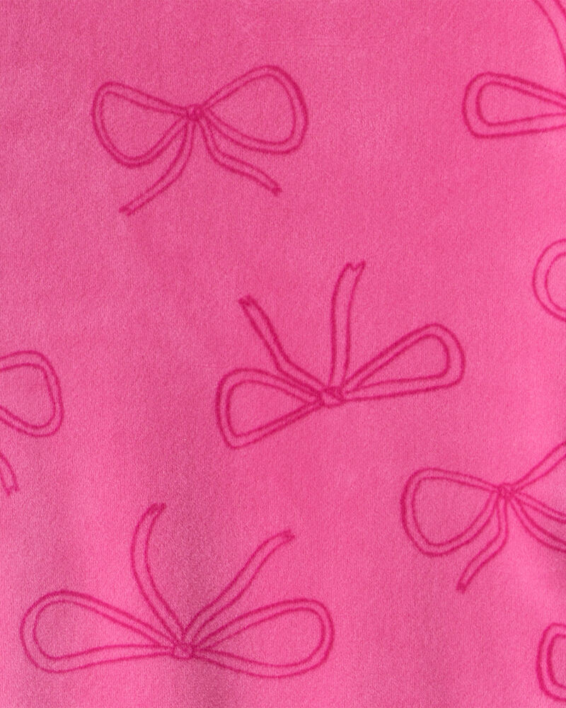 Toddler Girl Bow Print DreamPlush Long-Sleeve Snug Fit 2-Piece Pajamas - Pink, image 2 of 3 slides