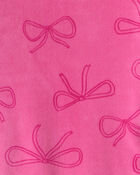 Toddler Girl Bow Print DreamPlush Long-Sleeve Snug Fit 2-Piece Pajamas - Pink, image 2 of 3 slides
