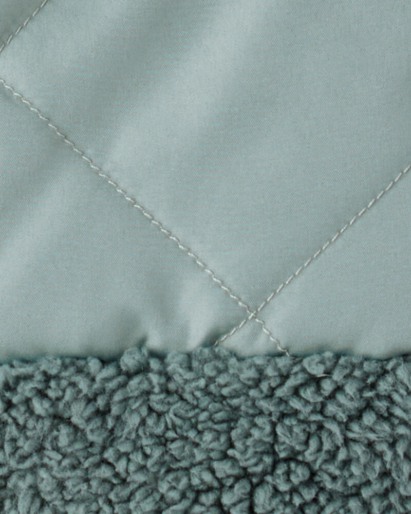 Baby Boy Long-Sleeve Midweight Quilted Sherpa Jacket - Green, image 3 of 3 slides