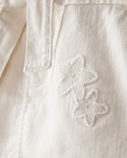 Baby Girl Embroidered Cotton Long-Sleeve Dress - White, image 3 of 6 slides