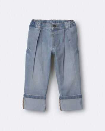 Toddler Cuffed Pant in Denim - Blue, 