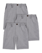 Kid 3-Pack Active Pull-On Uniform Shorts - Grey, image 1 of 4 slides