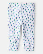Baby 2-Pack Floral Pull-On Pants - Grey/Blue, image 3 of 6 slides