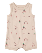 Baby Boy Coconut Print Cotton Romper, image 1 of 3 slides