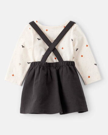 Baby Girl 3-Piece Halloween Tee & Jumper Set - White/Black, 
