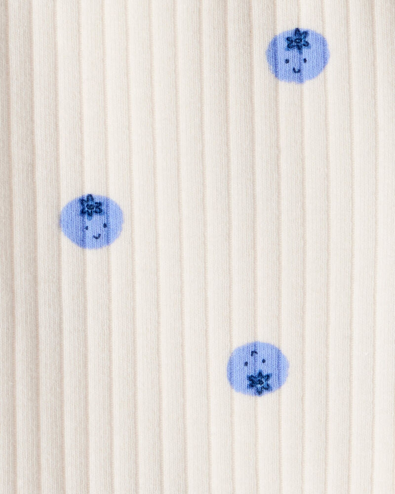 Baby Girl Blueberry Print Cotton Pull-On Pants - Ivory, image 3 of 4 slides