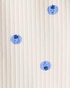 Baby Girl Blueberry Print Cotton Pull-On Pants - Ivory, image 3 of 4 slides