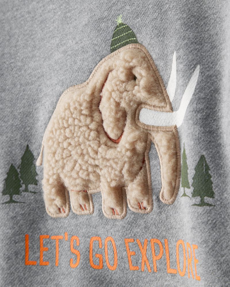 Toddler Boy DayDream Fleece Mammoth Pullover Sweatshirt - Grey, image 2 of 4 slides
