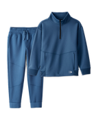 Boys 2-Piece Quarterzip Pullover & Joggers Set - Blue, image 1 of 6 slides