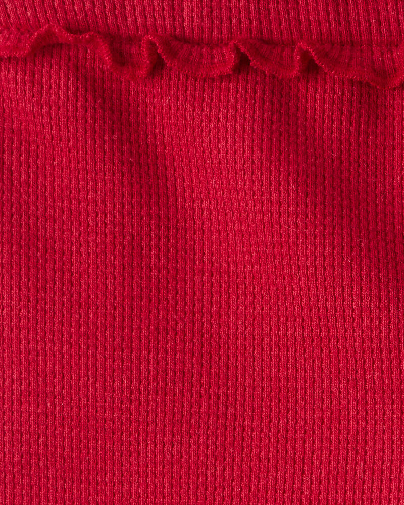 Baby Girl 2-Piece Candy Cane Ruffle Bodysuit & Pant Set - Cream/Red, image 4 of 5 slides