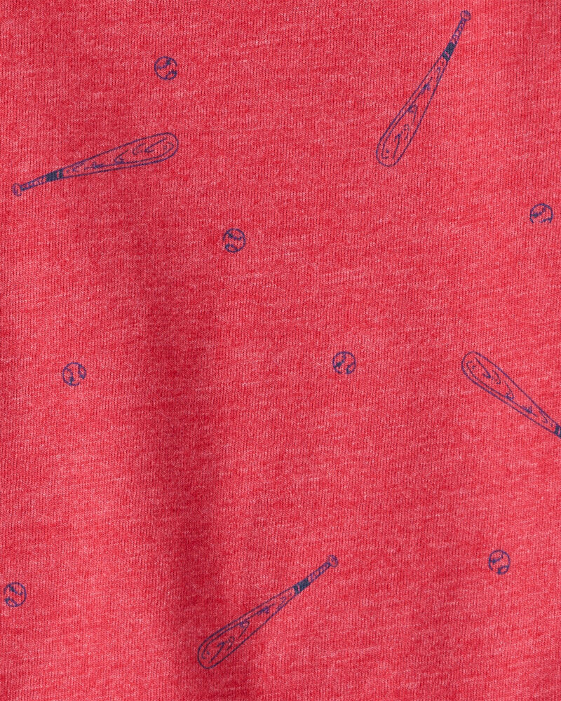 Baby Boy Baseball Print Short-Sleeve Tee - Red, image 2 of 3 slides