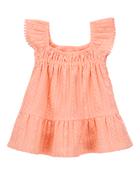 Baby Flutter Knit Textured Dress - Pink, image 2 of 6 slides