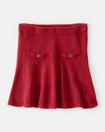 Girls Sweater-Knit Skirt - Red, 