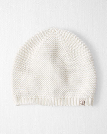 Baby Girl Organic Cotton Sweater Knit Cap, 