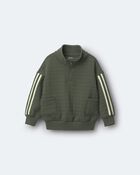 Toddler Boy Quarter-Zip Sweatshirt with Pockets - Olive, image 2 of 6 slides