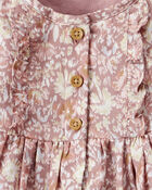 Baby Girl Floral Cotton Long-Sleeve Dress - Pink, image 4 of 5 slides
