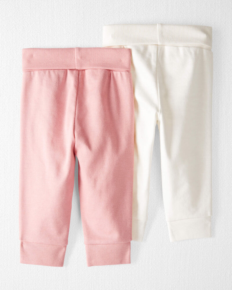 Baby Girl 2-Pack Organic Cotton Grow-With-Me Joggers, image 3 of 5 slides