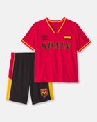 Kids 2-Piece Umbro Spain Soccer Jersey & Short Set - Red/Yellow/Black, image 1 of 10 slides