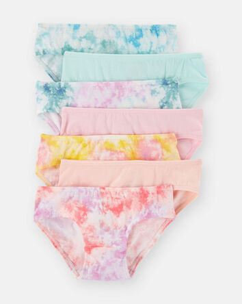 Toddler Girl 7-Pack Tie-Dye Hipster Underwear, 