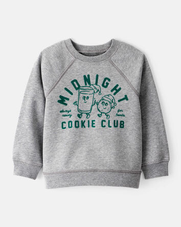 Toddler Boy DayDream Fleece Midnight Cookie Club Long-Sleeve Pullover Sweatshirt - Grey, 