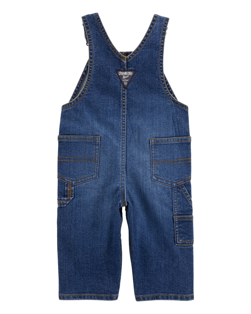 Baby Stretch Denim Classic Overalls - Dark Wash, image 2 of 5 slides