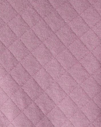 Baby Girl Quilted Quarter-Zip & Floral Legging Set - Purple, 