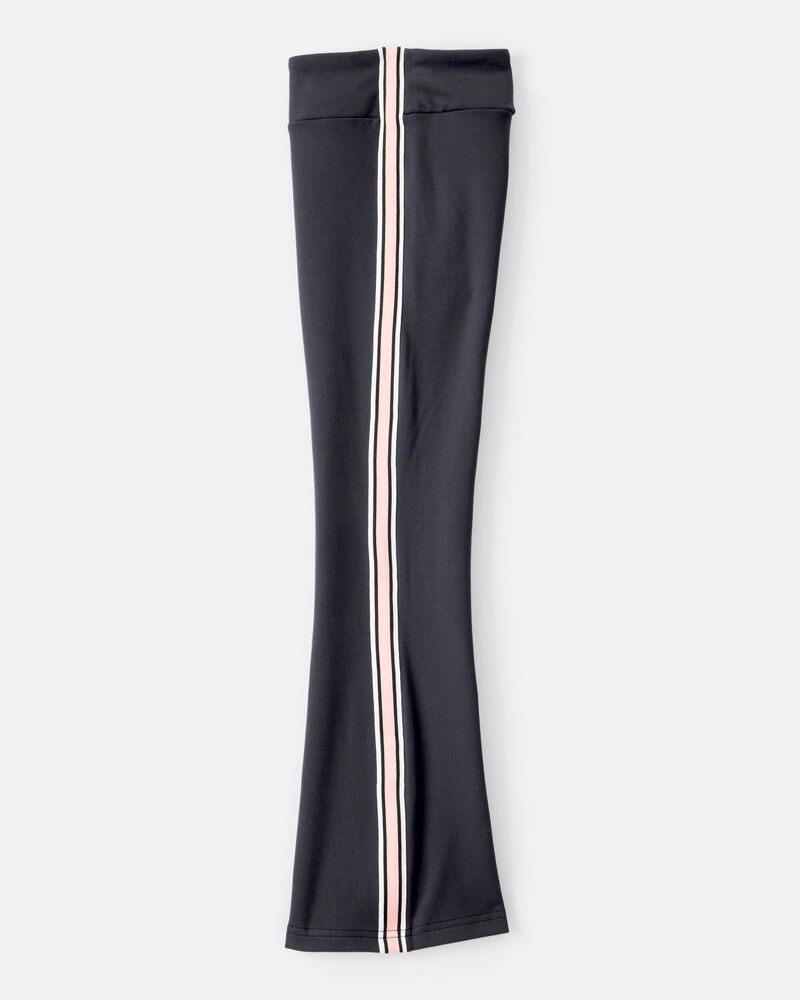 Girls 2-Piece G.O.A.T Graphic Tee & Knit Active Flared Pants Set - Black/Ivory, image 6 of 7 slides