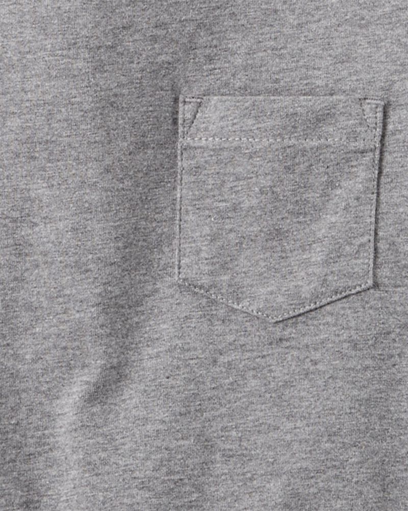 Toddler Solid Short-Sleeve Pocket Tee - Grey, image 2 of 3 slides