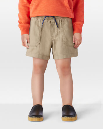 Toddler Pull-On Twill Shorts - Khaki, 