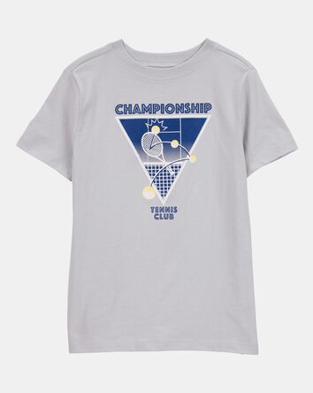 Boys Tennis Short-Sleeve Graphic Tee - Grey, 
