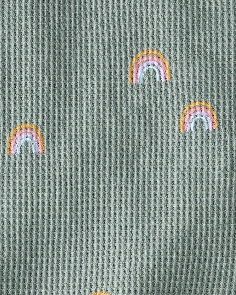 Baby Organic Cotton Waffle Knit Set in Magical Rainbow Print, image 4 of 6 slides