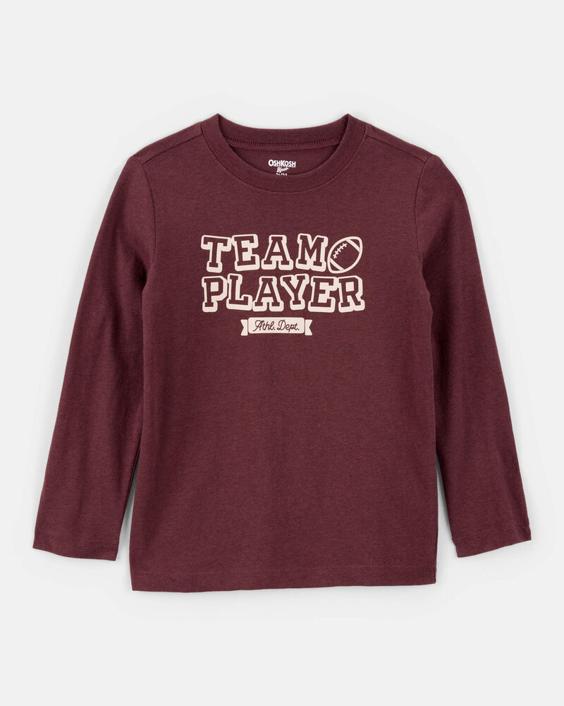 Toddler Boy Team Player Football Long-Sleeve Graphic Tee - Red, image 1 of 3 slides