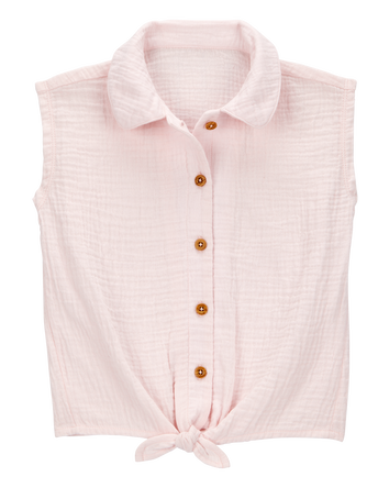 Baby Solid Sleeveless Fashion Top - Pink, 