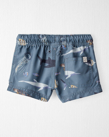 Baby Boy Recycled Ocean-Print Swim Trunks, 