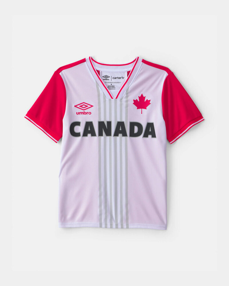 Kids 2-Piece Umbro Canada Soccer Jersey & Short Set - Red/White/Black, image 2 of 14 slides